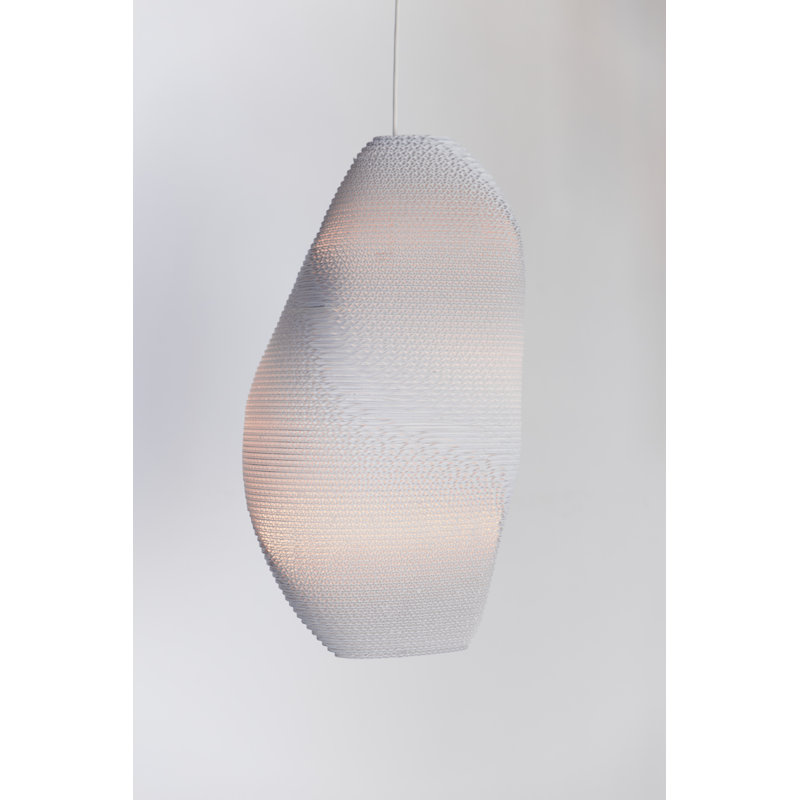 Luminaire suspendu en carton recyclé Scraplights, Blanc