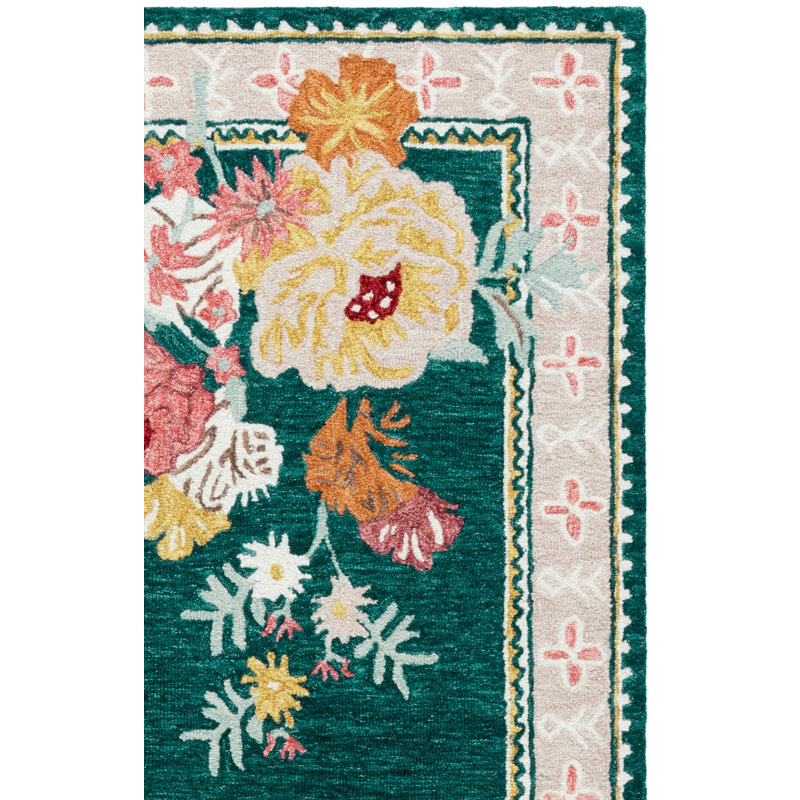 Jardin 476 Hand Tufted 80% Wool; 20% Cotton Floral Rug, Square 6'