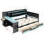 Lit de jour avec bureau et rangement intégrés, multifonctionnel, structure en bois, tablettes ouvertes, minimaliste contemporain, peu encombrant-520255982-520255987