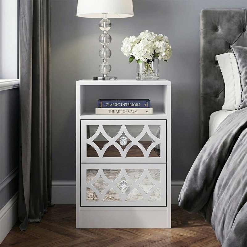 Adreille Bedside Table, White