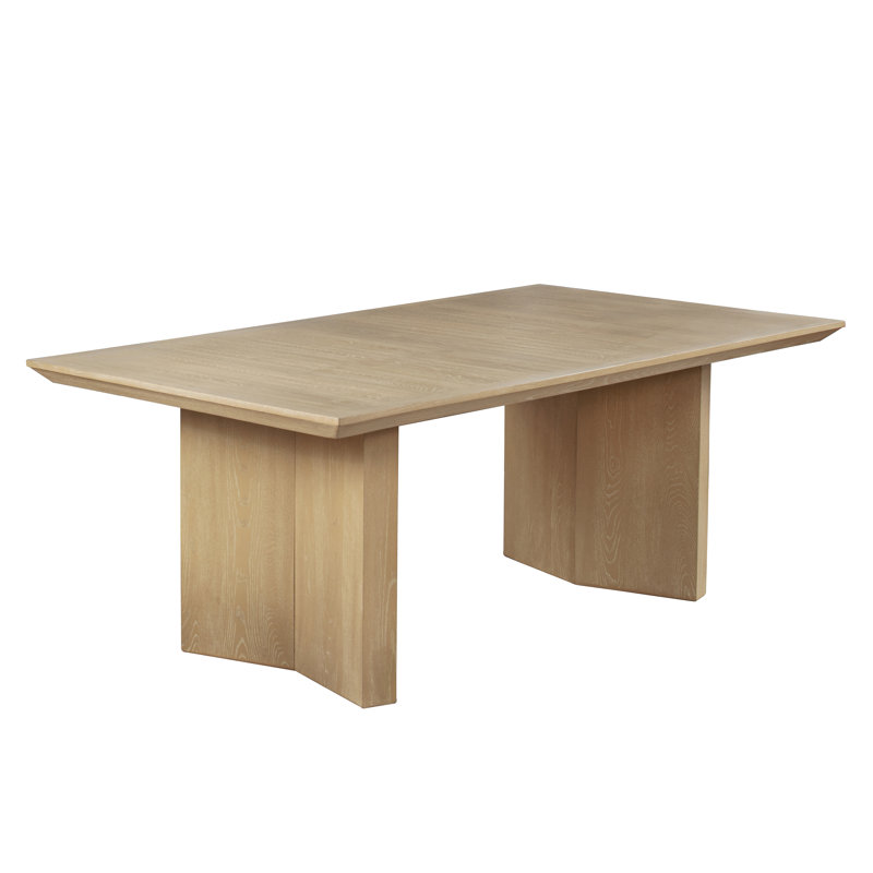 Kaija Light Natural Oak Dining Table With Double Pedestal Base