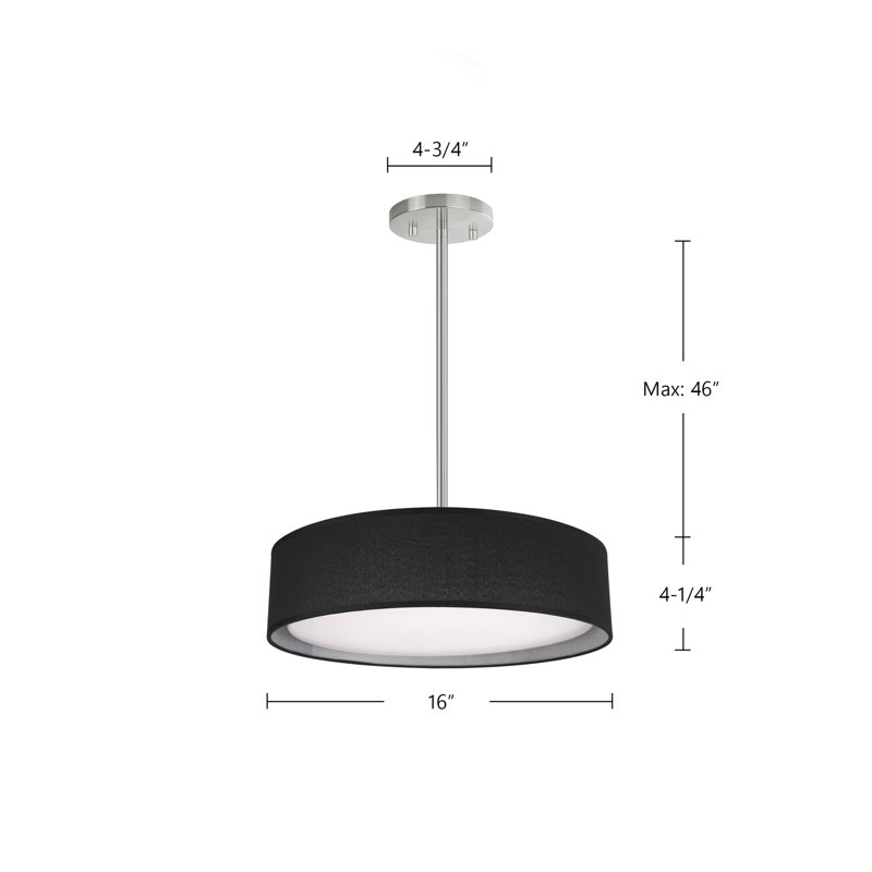 Plafonnier encastré en polymère Dalton, H 4,25 po x l 16 po x P 16 po