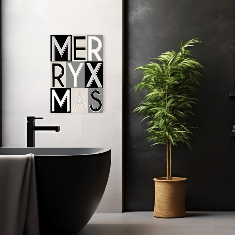 Élégant joyeux Noël, impression d'art moderne géométrique, H 24 po x l 16 po