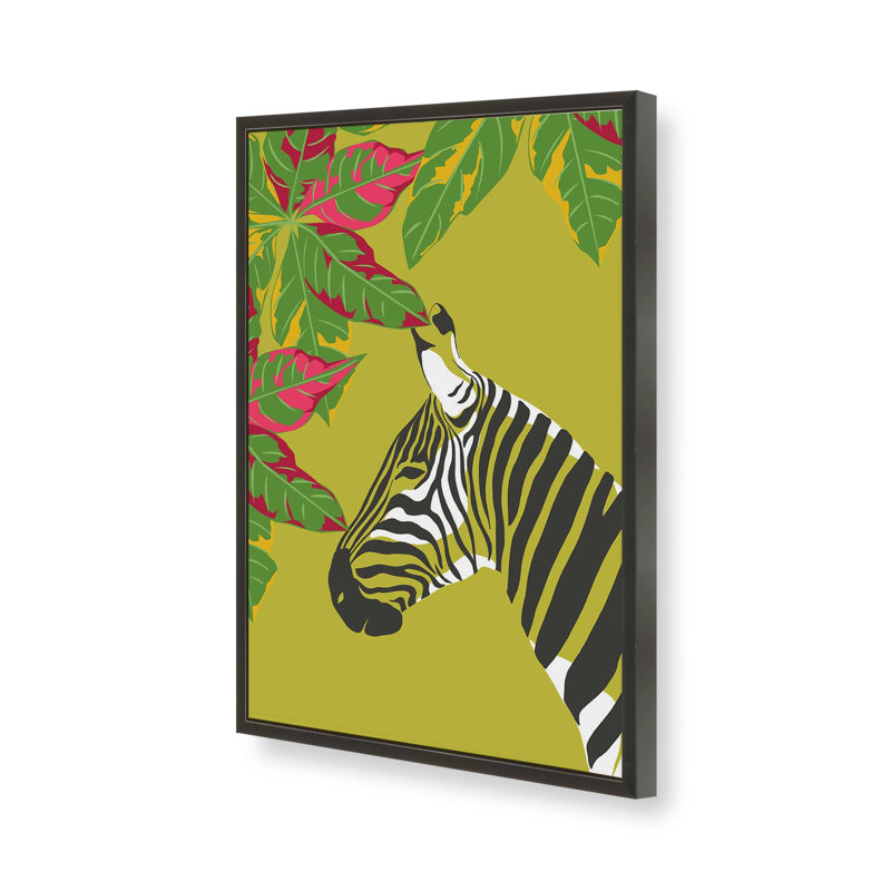 Imprimé Zebra's Tropical Retreat, H 21 po x l 17 po, Noir satiné
