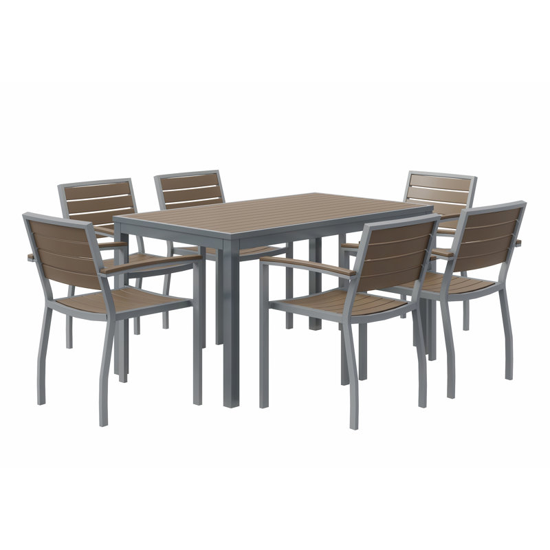 Table carrée en acrylique / plastique L 32 po Eveleen, Brun / gris