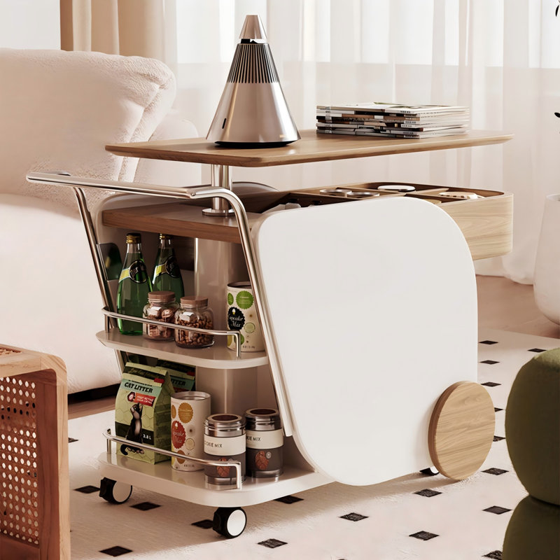 Vintage Two - Tone Height - Adjustable and Rotatable Side Table
