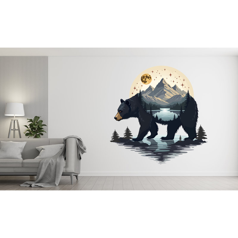 Ours forêt, décoration murale, ours, art mural, nature, décalques muraux, H 50 po x l 50 po