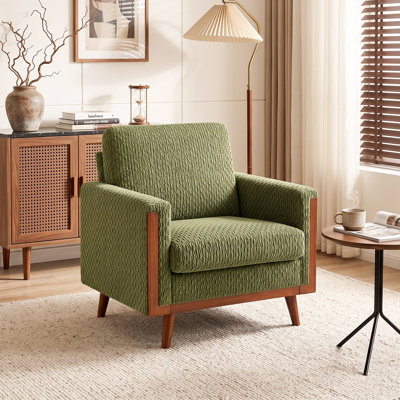 Modern Farmhouse Velvet Upholstery Acccent Chair Arm Chair Single Sofa With Frame For Small Space