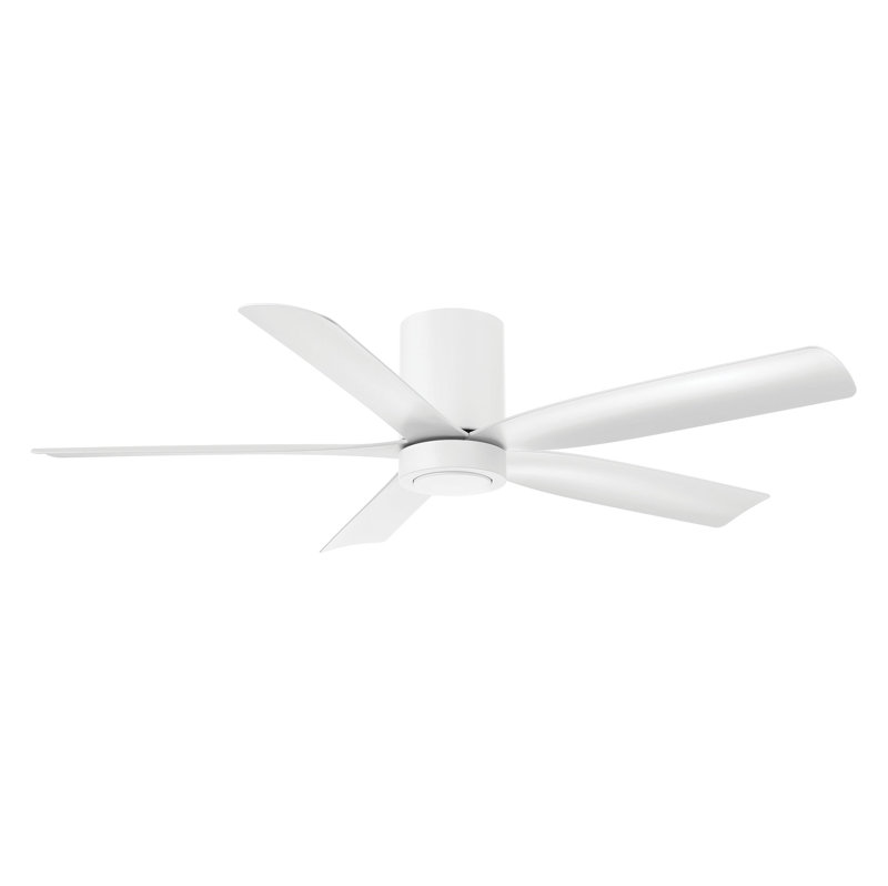 CORMAC 52 inch 5-Blade Hugger Ceiling Fan With Remote - (No Light), Matte White
