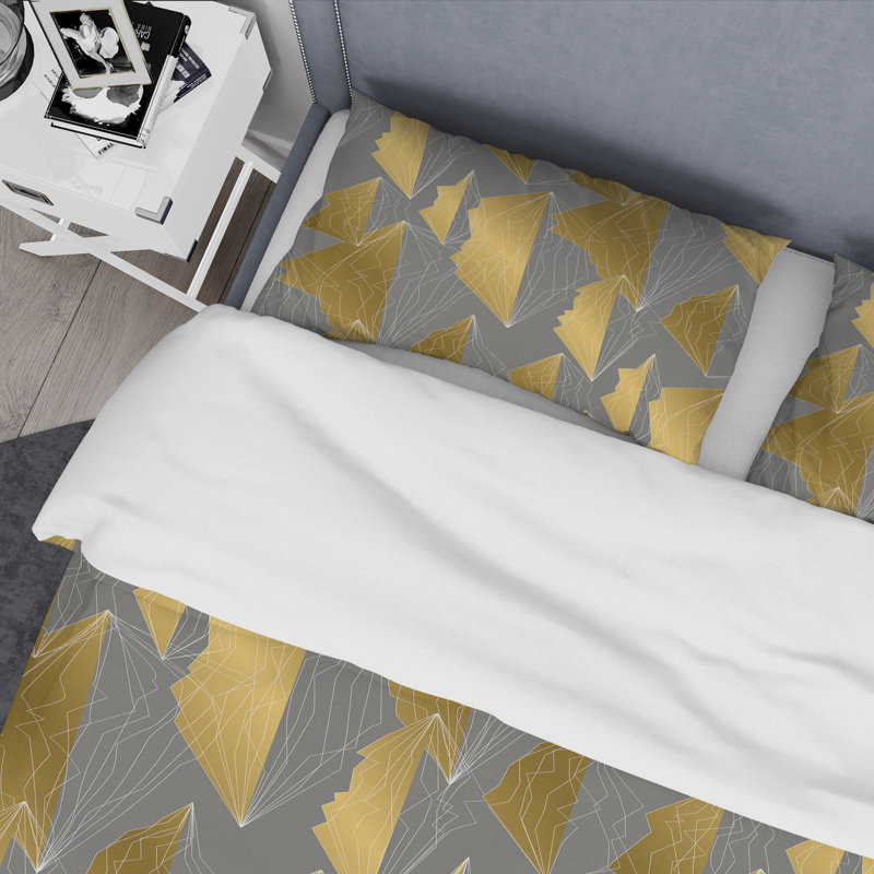 Glam Polyester Abstract Duvet Cover, Full/Queen Duvet Cover + 2 Shams