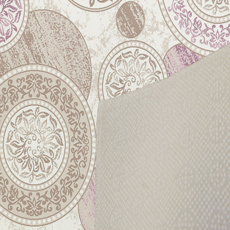 Tapis mauve / doré en polyester à pois Suellen, Rectangle 4 pi 7 po x 7 pi 3 po
