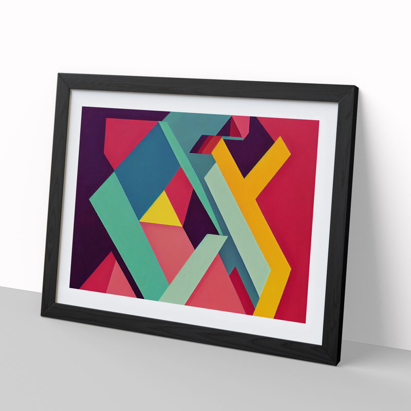 Abstract Shapes Vol.5 - Single Picture Frame Print, 46cm H x 64cm W x 2cm D, Black Framed