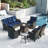 7-Person Seating Group With Fire Pit And Cushions-1458834816