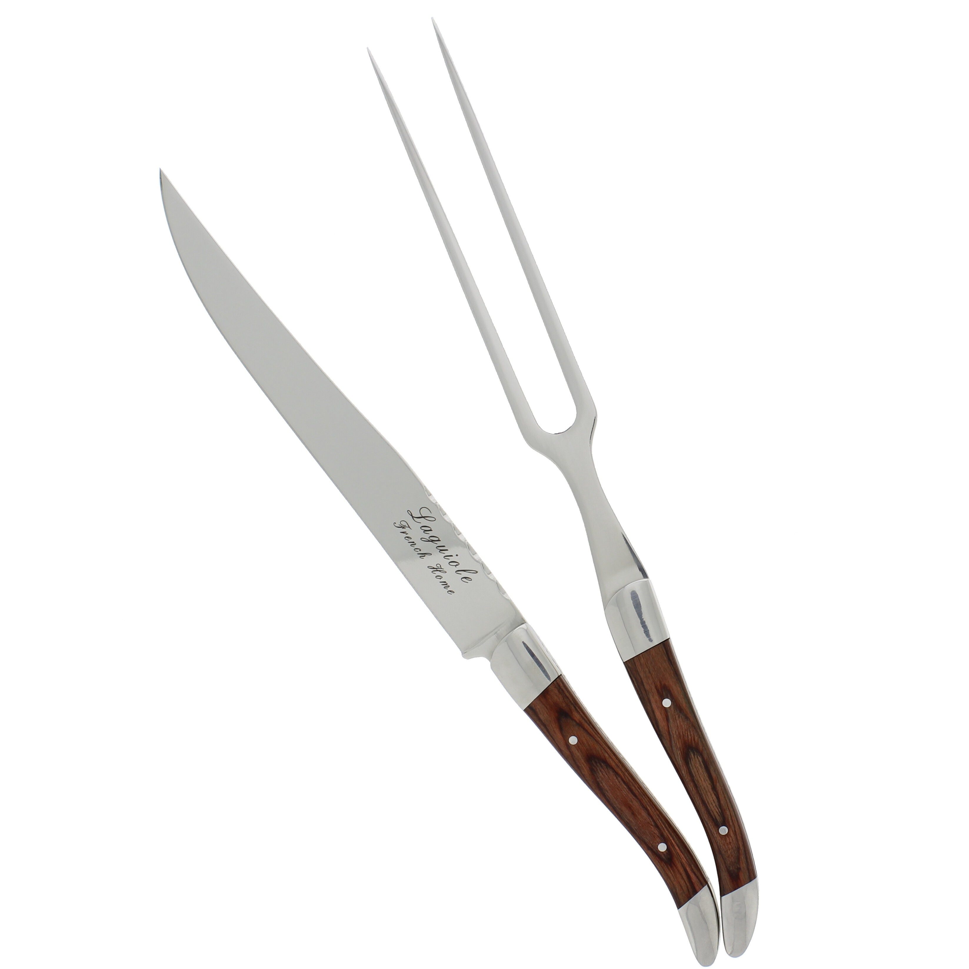 12 Slicer Knife & Carving Fork Set | Brown Pakkawood handle|Gunter Wilhelm