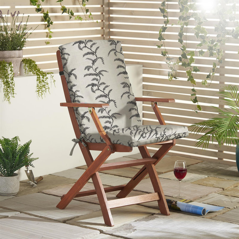 Garden Back and Seat Cushion, Grey Floral