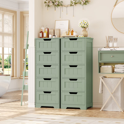 15.7" W X 40.1" H X 11.8" D Free-standing Linen Cabinet (set Of 2)