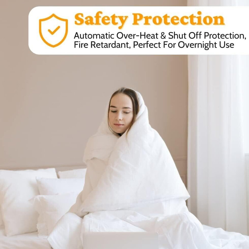 Nayda Heated Throw Blanket, W135 x L120 cm