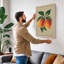 Peaches and Leaves Botanical - Wrapped Canvas-1210798387-1210798397