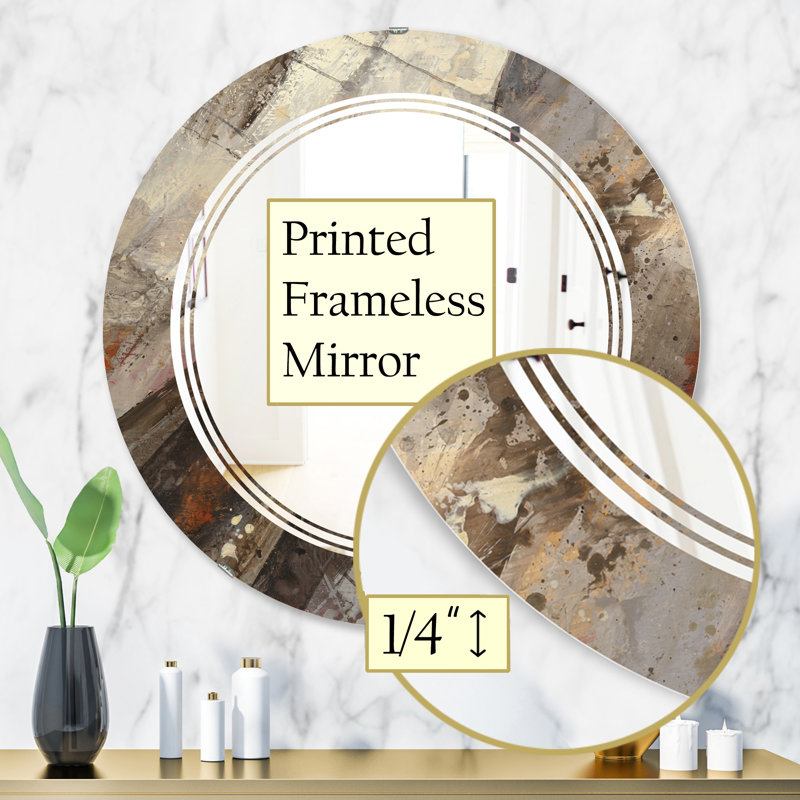Triple C Frameless Wall Mirror, 23.6" x 23.6", Fire and Ice Minerals III 