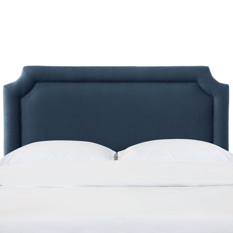 Pocola Upholstered Panel Headboard, Twin, Zuma Navy Textured Linen