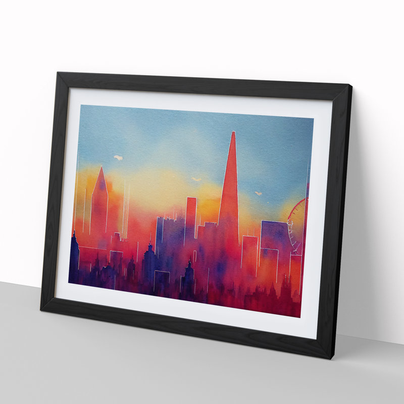 London Skyline Vol.3 Abstract - Single Picture Frame Print, 46cm H x 64cm W x 2cm D, Black Framed