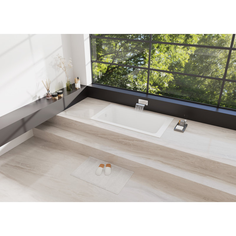 Baignoire encastrée rectangulaire en acrylique 60 pouces avec surface antidérapante Kingston