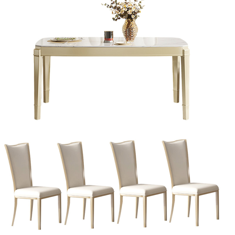 Ensemble de table de salle à manger rectangulaire moderne de style français, H 31,1 po x L 55,1 po x l 31,5 po