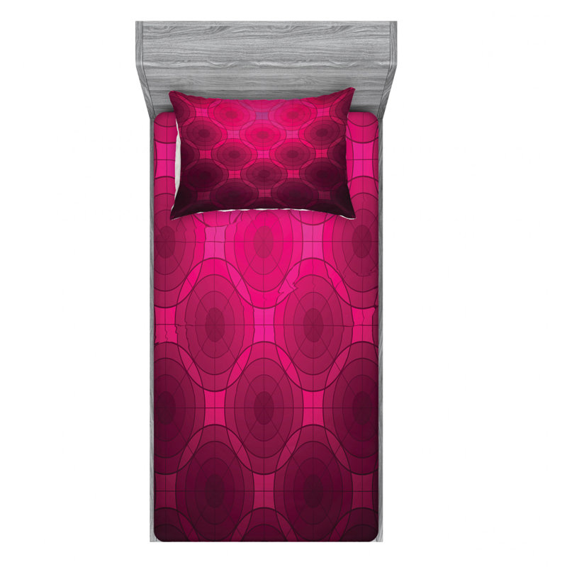 Microfiber Geometric Sheet Set, Twin Sheet Set with 1 Pillowcase