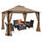 12 Ft. W x 10 Ft. D Steel Patio Gazebo-50495526