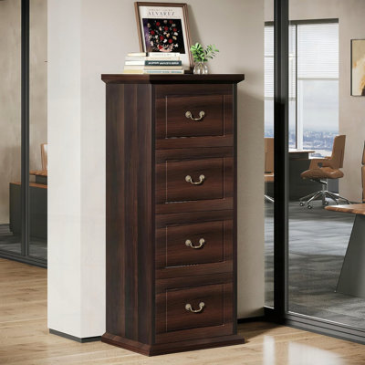 Vintage Vertical File Cabinet with Drawers Office Living Room Organizer Unit