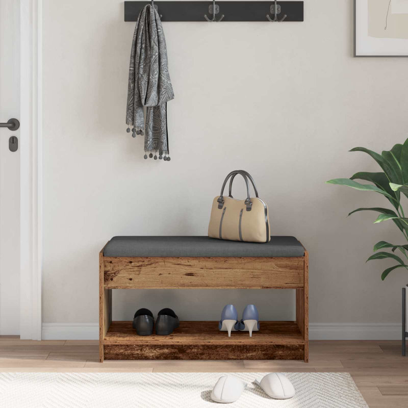 Storage Bench, 45 cm H x 83 cm L x 38 cm D, Old Wood
