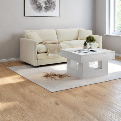 Tables basses modernes, table de rangement en MDF blanc pour maison rustique