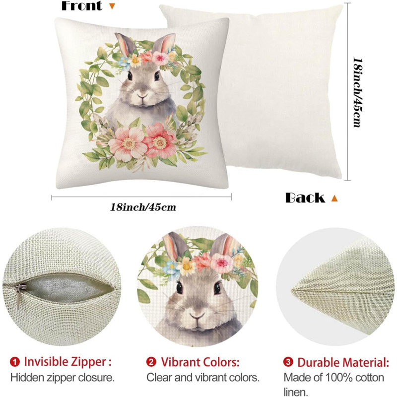 Housse de coussin réversible en lin 