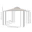 Abri de jardin 10 pi x 10 pi, abri de jardin à double toit avec filet, structure d'angle en acier pour le jardin, la pelouse, la cour et la terrasse