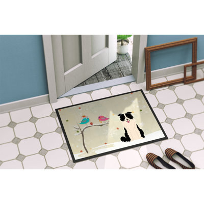 Tapis d'extérieur Faustena Christmas Presents Entre amis Border Collie