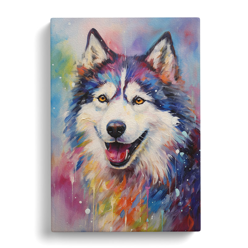 Husky Impressionism No.2 - Wrapped Canvas, 76cm H x 50cm W x 3cm D