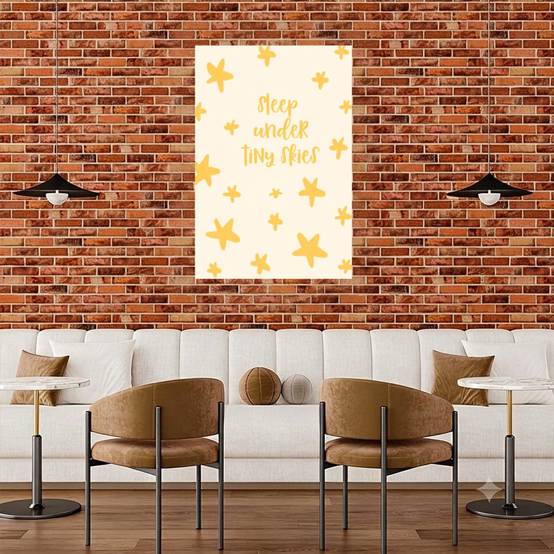Citation fantaisiste sur les étoiles - Paysage abstrait onirique et fantaisiste - Affiche murale nature, H 48 po x l 32 po