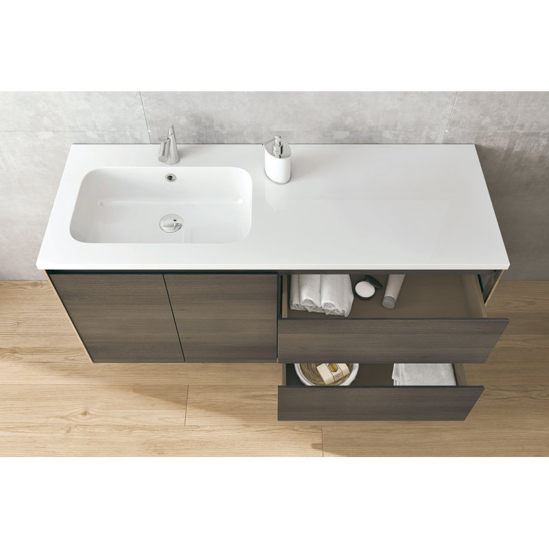 Finzel 48'' Single Bathroom Vanity with Top, Samara Ash