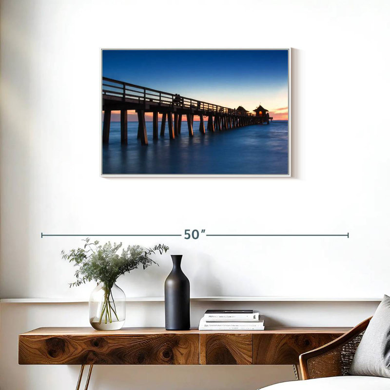 Naples Beach Pier, Cadre flottant blanc, 31 po x 21 po
