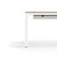 eFloat Quattro, 23 in. D x 58 in. W Sit-Stand Desk with Carbon Black Base, Carbon Black Painted Wood Top, and Black Salzburg Leather Cable Manager-389062326-389062321
