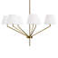 7-light 40"W Brass Burlap Shaded Chandelier For Dinning Room