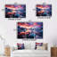 Ensemble de 3 décorations murales 3 glaciers paysage coucher de soleil II