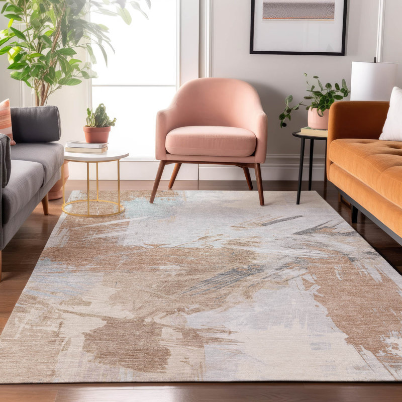 Premium Machine Washable Varroville AMF1711 Modern Rug, Rectangle 5' x 7'6"