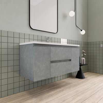 Meuble-lavabo de salle de bain moderne flottant 48 po Alcester Ivy Bronx
