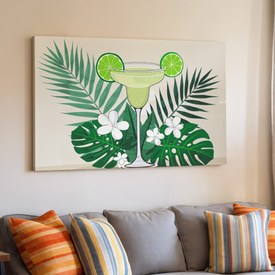 Toile, une margarita rafraîchissante est assise élégamment dans un grand verre, ornée d'une bordure en sucre et garnie de deux toiles lumineuses