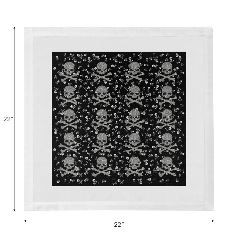 Crossbones Small Cotton Blend Square Napkins