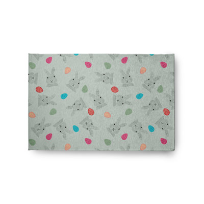 Tapis rose / bleu / gris Elioth tissé à la machine