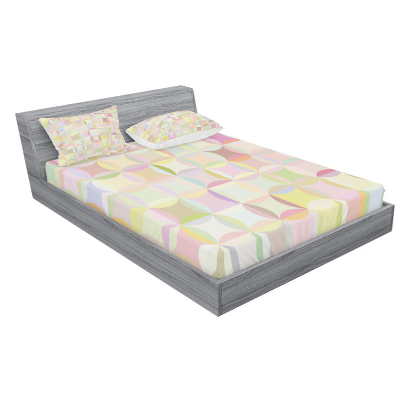 Microfiber Geometric Sheet Set, Full Sheet Set with Fitted Sheet