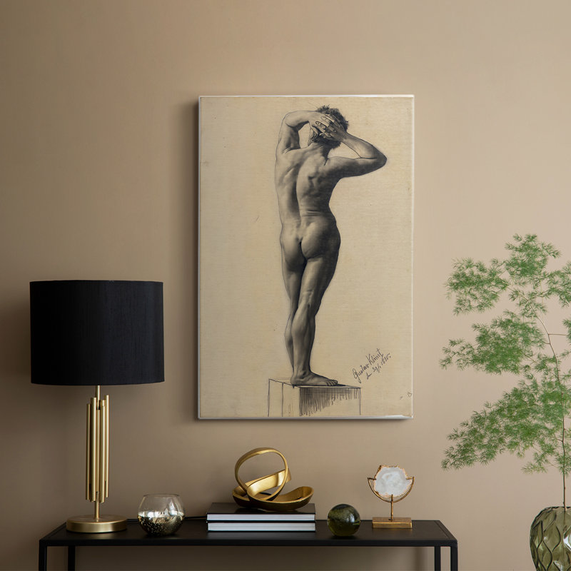 Nu masculin - toile tendue par Gustav Klimt, 12 x 18