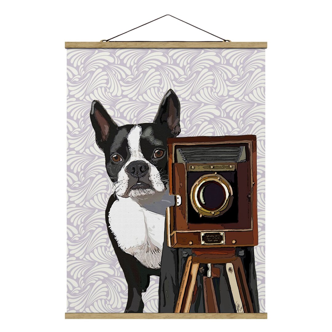 Stoffbild Mit Posterleisten - Tierfotograf Terrier - Hochformat 4:3